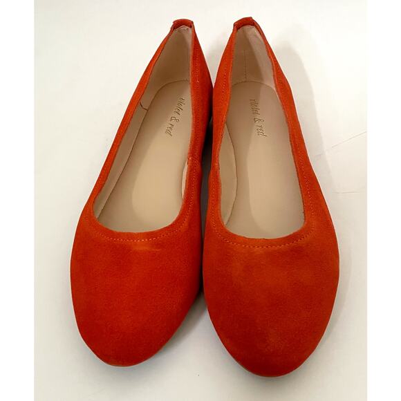 Violet & Red Leather Suede Ballet Flat Orange Size 7.5 NEW - Picture 2 of 7